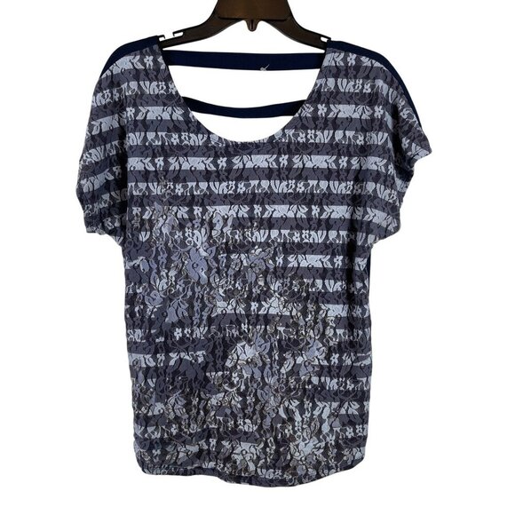 Matices Women Short Sleeve Floral Lace Pullover Top Shirt Sise L - Picture 1 of 6